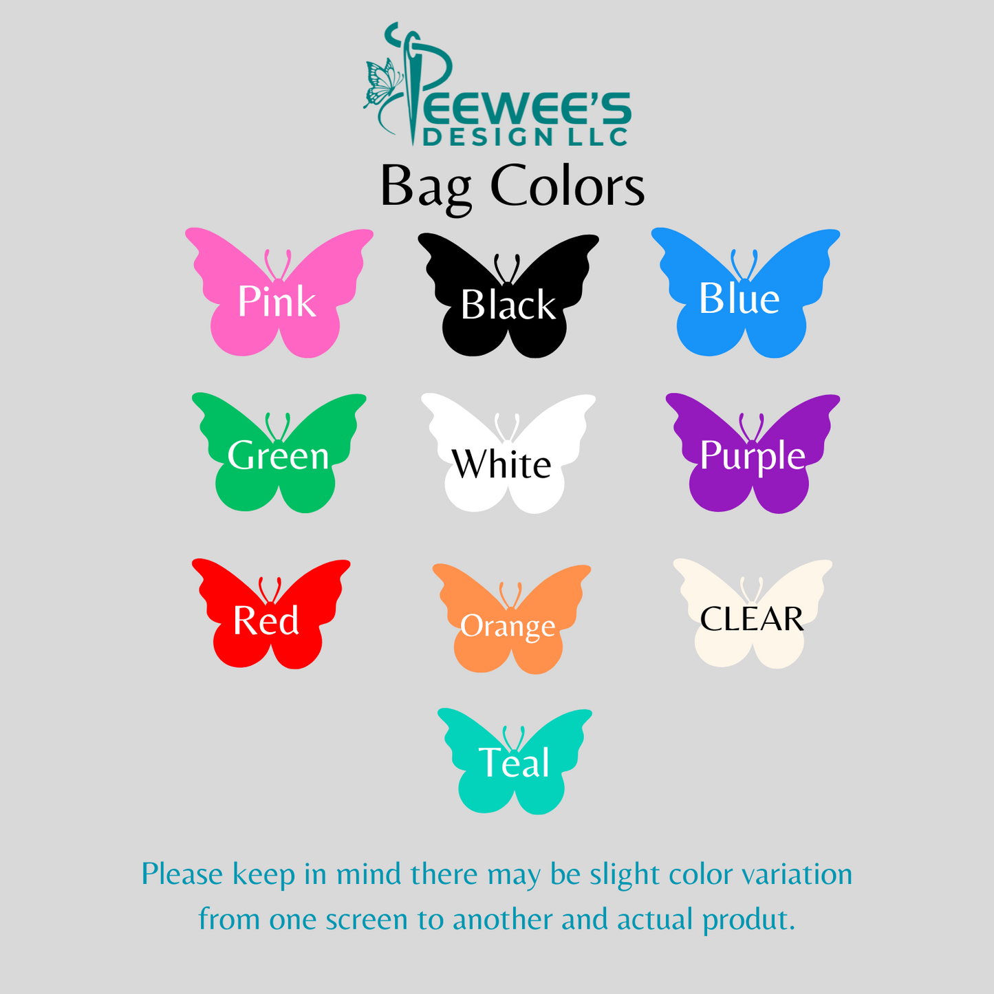 9x12 Set of Custom Plastic Bags with UVDTF Design