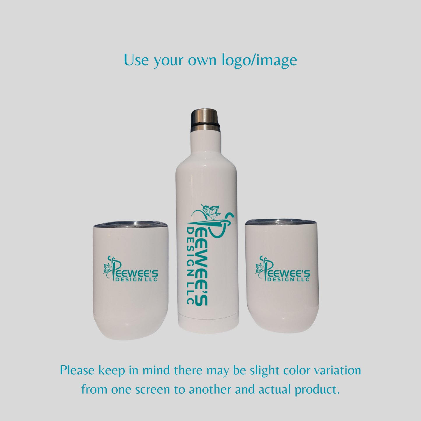 Logo Bottle and Wine Cup Set