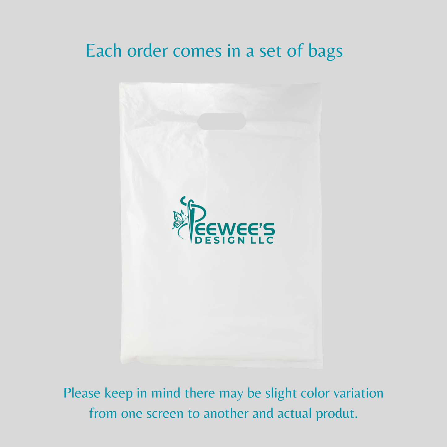 9x12 Set of Custom Plastic Bags with UVDTF Design