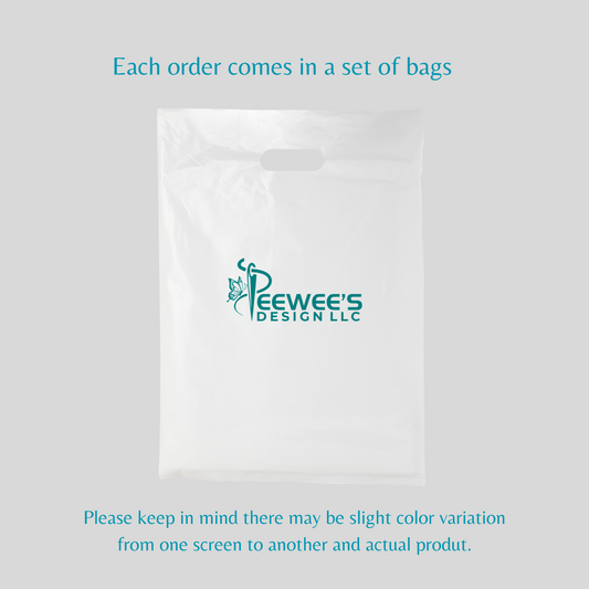 9x12 Set of Custom Plastic Bags with UVDTF Design